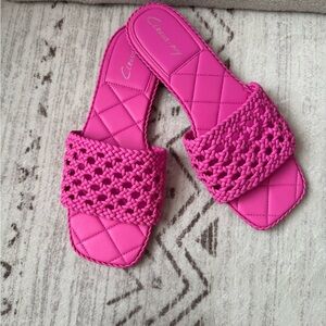 Sam Edelman Bright Pink Woven Sandals